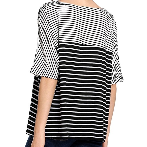 Stretchy oversized striped tee NWT - Picture 7 of 8